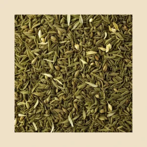 Fennel Fenugreek Nursing Blend loose herbal tea blend texture with beige padding - B&T Naturals UAE