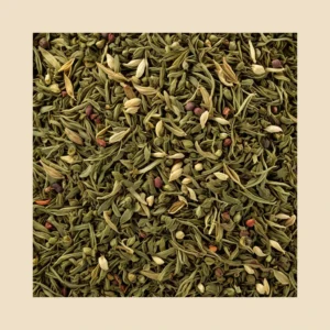 Focus Herbal Blend loose herbal tea blend texture with beige padding - B&T Naturals UAE