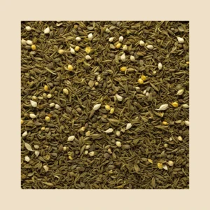 Gentle Calm Herbal Blend loose herbal tea blend texture with beige padding - B&T Naturals UAE