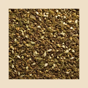 Stomach Comfort Herbal Blend loose herbal tea blend texture with beige padding - B&T Naturals UAE