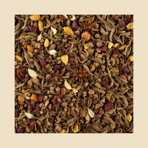 Winter Comfort Spice Blend loose herbal tea blend texture with beige padding - B&T Naturals UAE